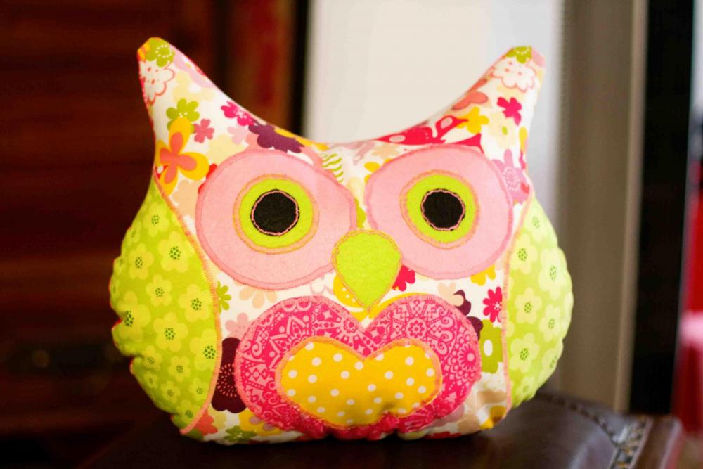 Lola Flower Power Owl Pillow
